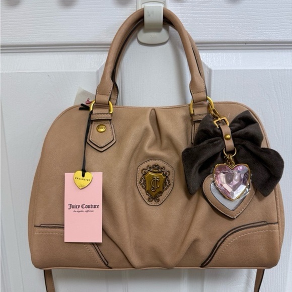 Juicy Couture Brown Satchel with Heart Charm - Picture 1 of 1